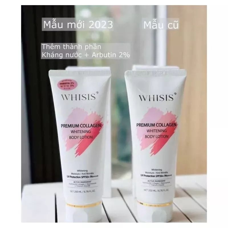 Kem Dưỡng Thể Trắng Da Nâng Tone WHISIS Premium Collagen Whitening Body Lotion