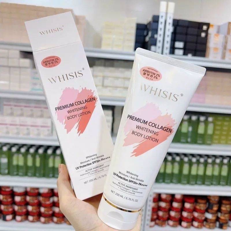 Kem Dưỡng Thể Trắng Da Nâng Tone WHISIS Premium Collagen Whitening Body Lotion