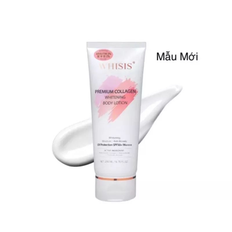 Kem Dưỡng Thể Trắng Da Nâng Tone WHISIS Premium Collagen Whitening Body Lotion