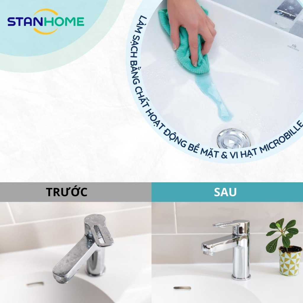 [Phiên Bản Mới] Dung Dịch Tẩy Cặn Canxi Nhà Tắm Đa Năng STANHOME Deep Gel An Toàn Cho Mọi Bề Mặt Phòng Tắm 750ML