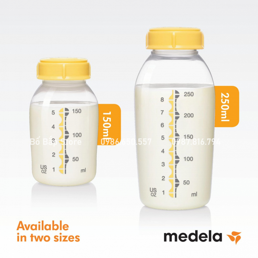 Bình Trữ Sữa Medela In Màu Chính Hãng Nhập Mỹ Mẹ An Tâm Trữ Sữa Cho Bé 150ml 250m - Bố Bắp Store