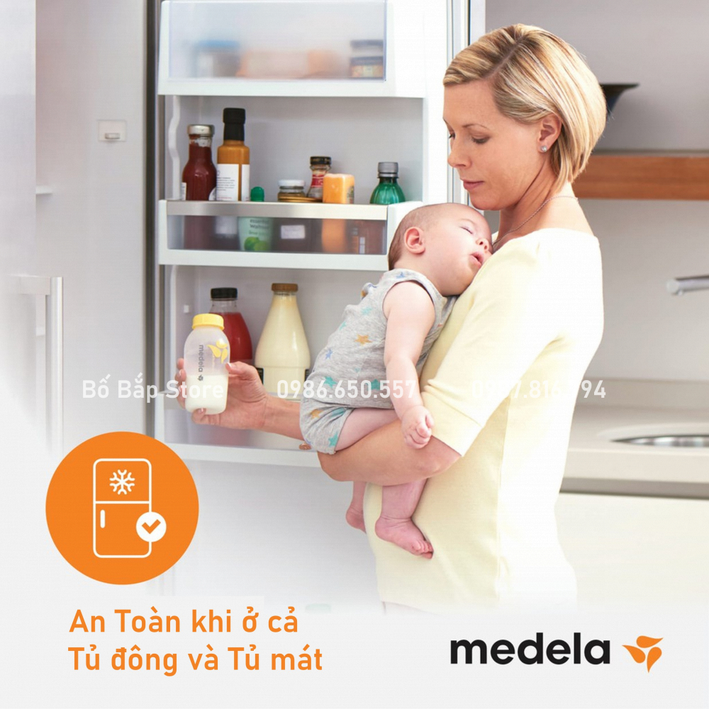 Bình Trữ Sữa Medela In Màu Chính Hãng Nhập Mỹ Mẹ An Tâm Trữ Sữa Cho Bé 150ml 250m - Bố Bắp Store