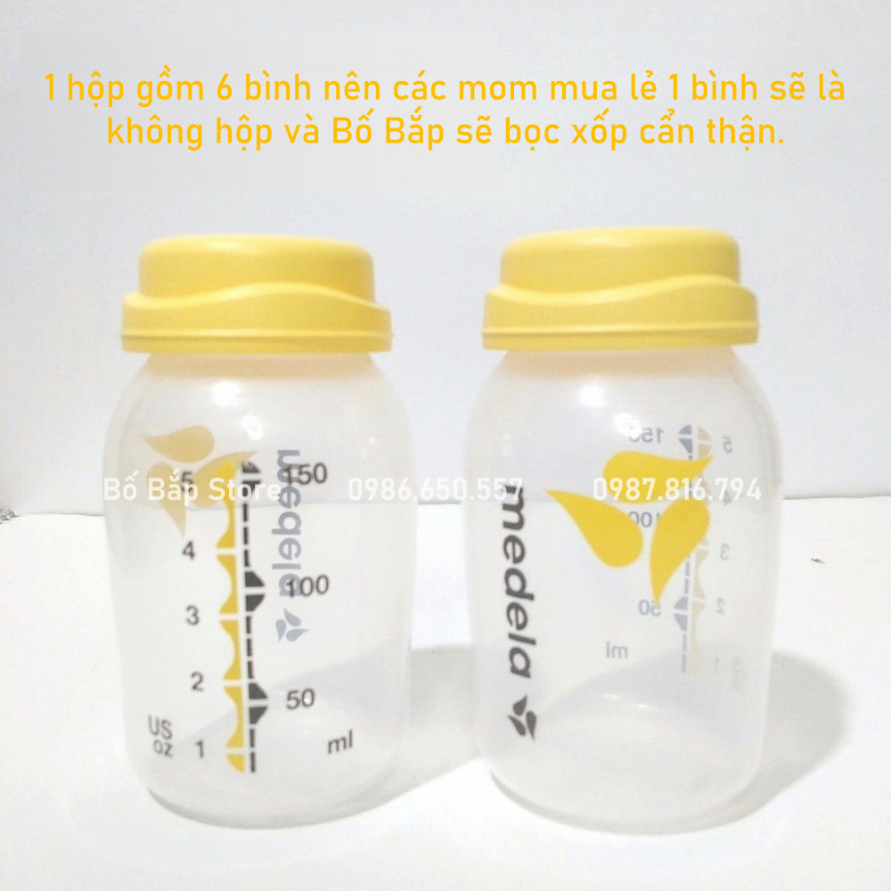 Bình Trữ Sữa Medela In Màu Chính Hãng Nhập Mỹ Mẹ An Tâm Trữ Sữa Cho Bé 150ml 250m - Bố Bắp Store