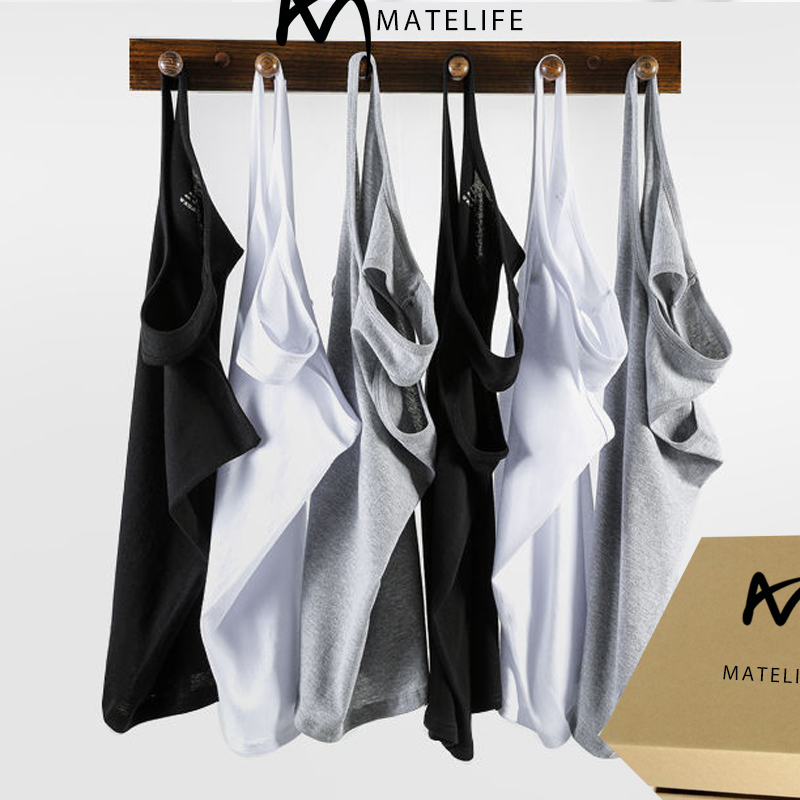 Áo ba lỗ nam Cotton 100% MATELIFE Basics thun lạnh BLMTL06