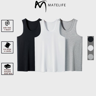 Áo ba lỗ nam Cotton 100% MATELIFE Basics thun lạnh BLMTL06