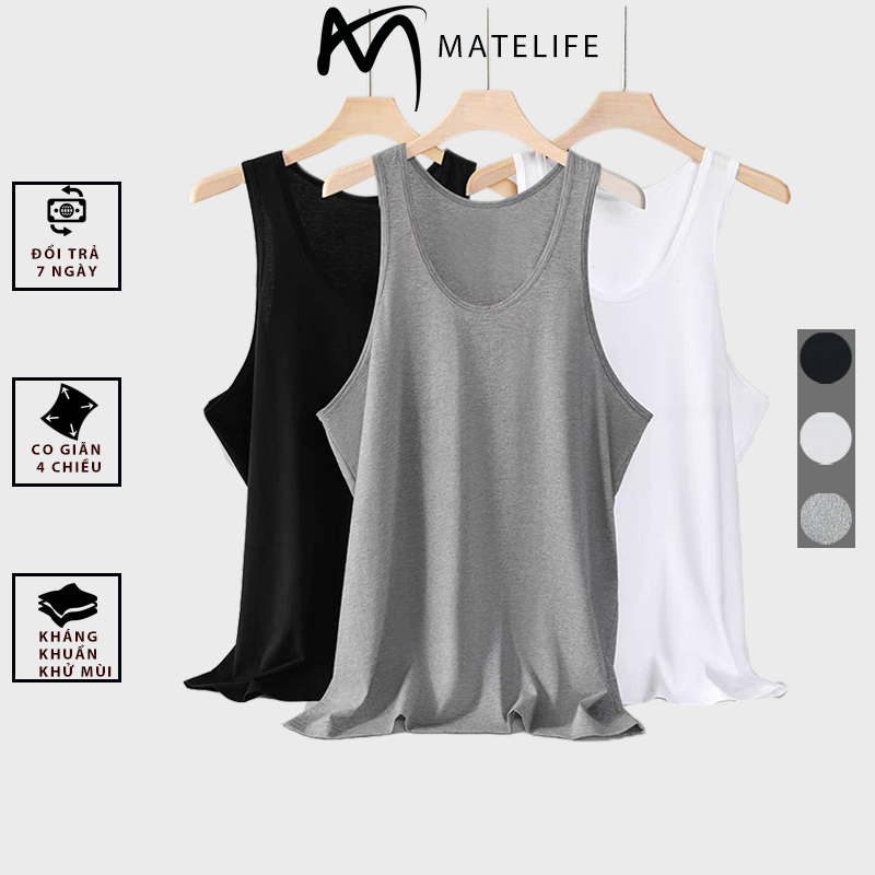 Áo ba lỗ nam thun gân MATELIFE body mát thoáng thấm mồ hôi tốt MBL39