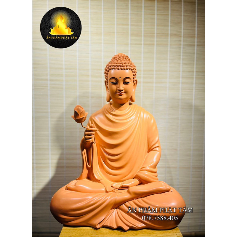 Tượng Bổn Sư Thích Ca Niêm Hoa Vi Tiếu 50cm