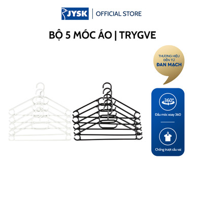 Bộ 5 móc áo | JYSK Trygve | Polypropylene | đen | R41xC21cm