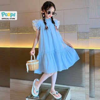 Váy Bé Gái Poopi Đầm Bé Gái Kiểu Cánh Tiên Dáng Xuông Dễ Thương Cho Bé 15-37kg