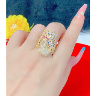 Nhẫn nữ chim công đính đá nhiều màu - sgj 3623