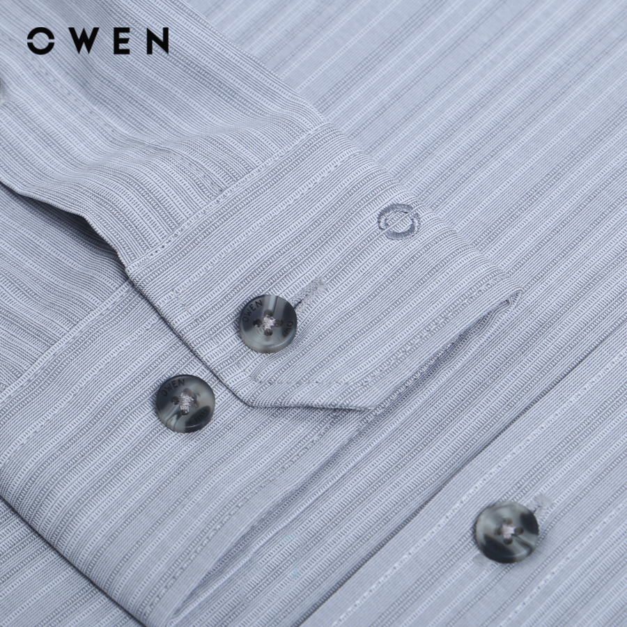 OWEN - Áo sơ mi dài tay Nam Owen dáng Slim Fit màu Ghi chất liệu Nano - AS23558D