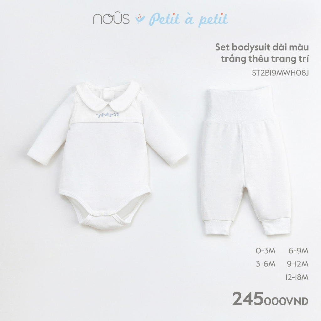 Bộ quần áo liền thân Nous bodysuit phối nhiều màu chất liệu kháng khuẩn dành cho bé 0-3 tháng đến 18-24 tháng