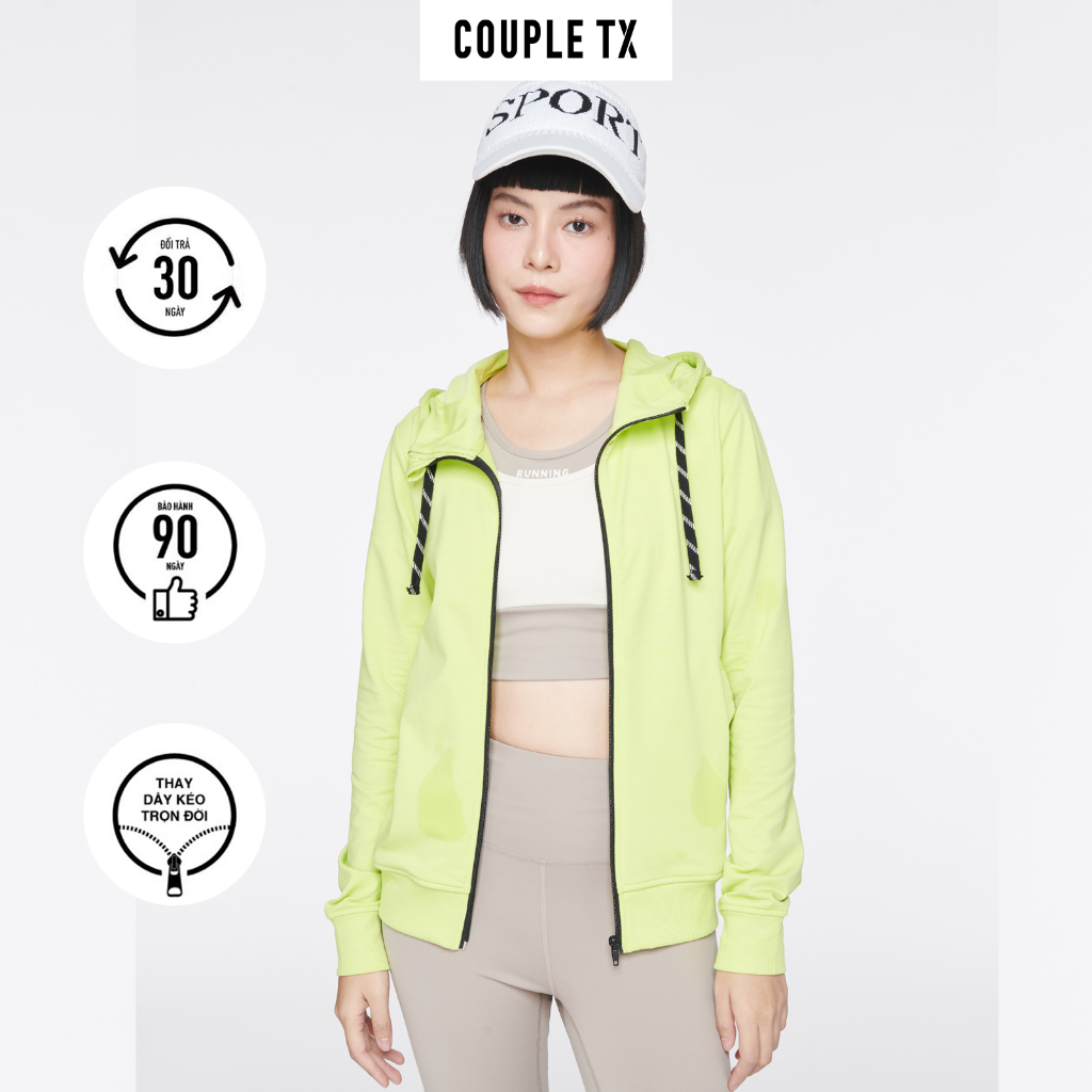 Áo khoác thun nữ basic thêu logo X WOK 2043