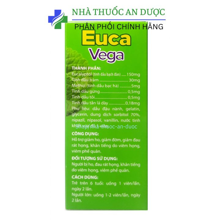 Viên uống Ho Dầu EUCAVAGE với Hàm lượng Tinh Dầu Tràm, Tinh Dầu cao hơn.-100 Viên