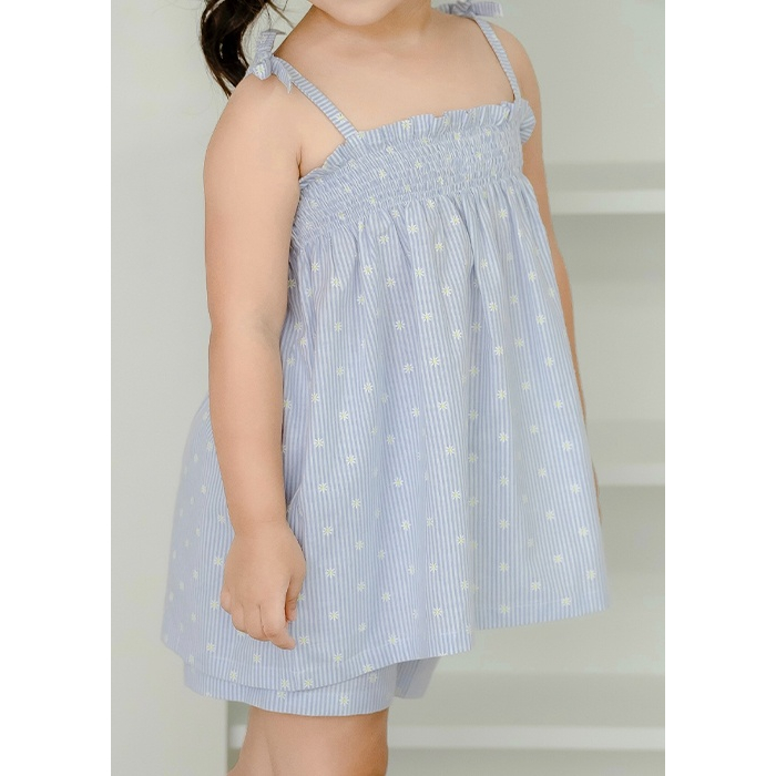 Set đồ bé gái, bộ kate 2 dây cột nơ bé gái, đồ bé gái hai dây cho bé từ 1 tuổi - 7 tuổi - Baababy
