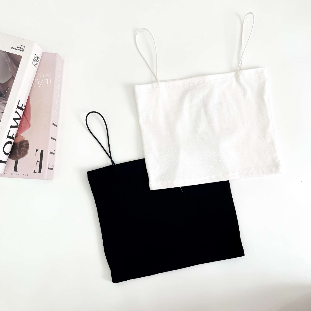 Áo croptop hai dây trơn VMSTYLE đi biển không tay dáng ôm basic mềm mịn cao cấp thời trang mùa hè - ATU00137