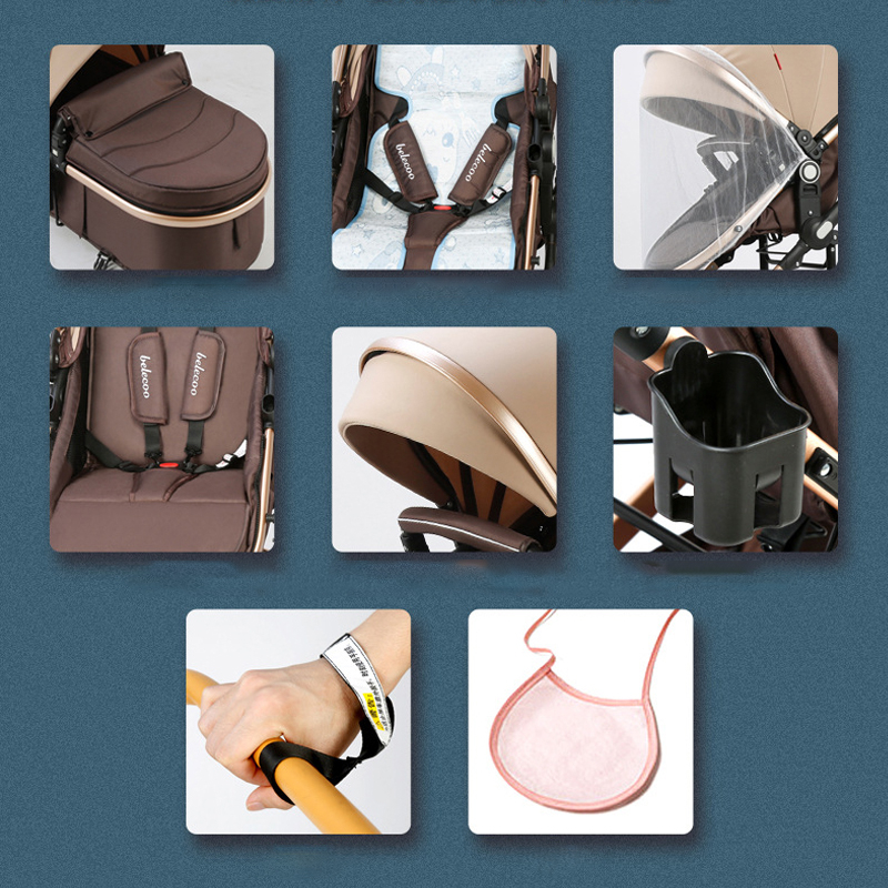 Xe đẩy em bé sơ sinh HAPAIR cao cấp gấp gọn hai chiều đa tính năng cho bé - Bảo hành 3 năm