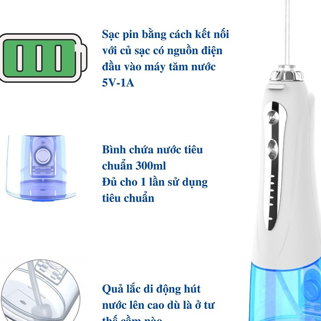 Máy Tăm Nước Pinkmia PM-12P Công Nghệ Mới Nhất 2023 Tặng Kèm Dây Sạc, Đầu Tăm, Túi Đựng