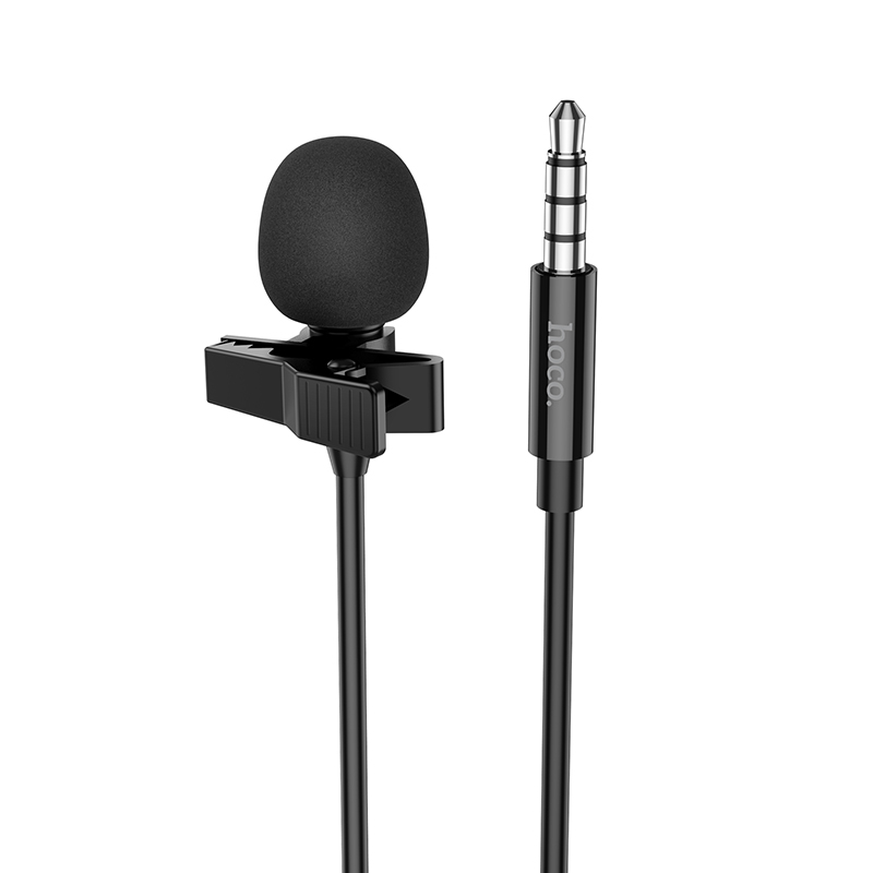 Micro độ nhạy cao chính hãng HOCO mic thu âm live stream kẹp cổ áo có dây jack 3.5mm và typec cho điện thoại máy tính