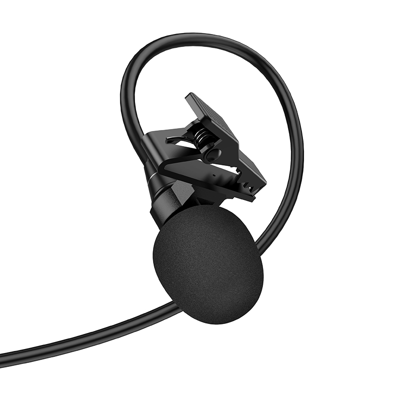 Micro độ nhạy cao chính hãng HOCO mic thu âm live stream kẹp cổ áo có dây jack 3.5mm và typec cho điện thoại máy tính