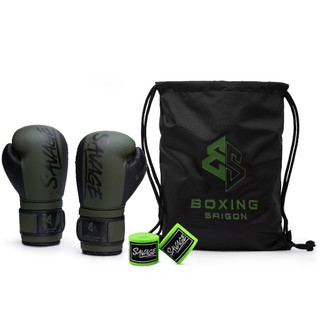 Combo Găng Tay Boxing Saigon Savage - Olive/Black