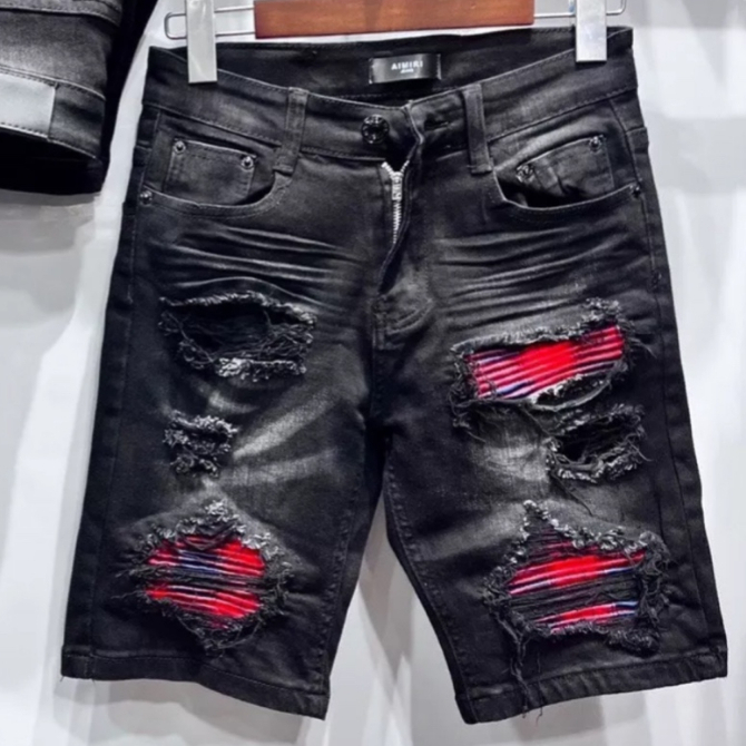 Quần short jean nam quảng châu cao cấp phối rách sướt vá thời trang cao cấp hàng shop