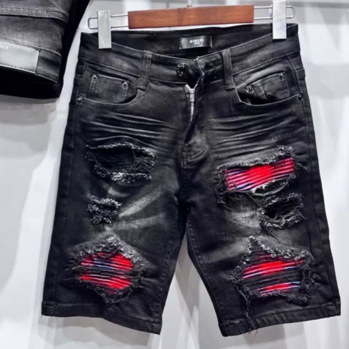 Quần short jean nam quảng châu cao cấp phối rách sướt vá thời trang cao cấp hàng shop