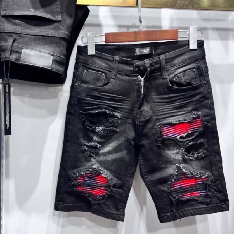 Quần short jean nam quảng châu cao cấp phối rách sướt vá thời trang cao cấp hàng shop