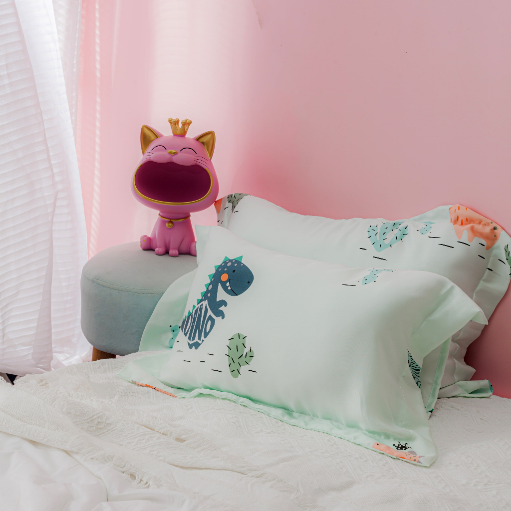 01 Vỏ Gối Nằm Em Bé Gòn Bedding Lụa Tencel 60s Hoạ Tiết 35x50cm | 40x60cm