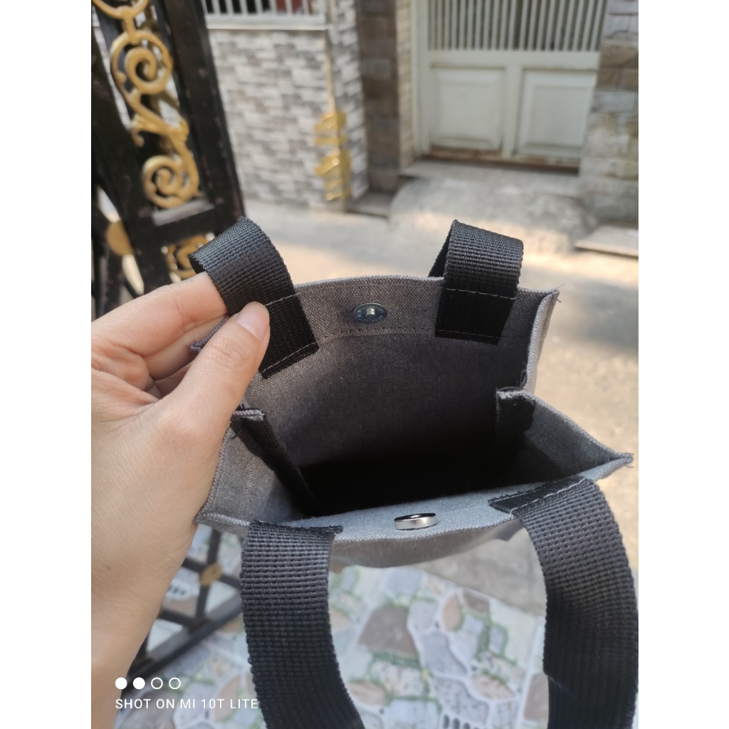 Túi nút hít đựng bình giữ nhiệt hình gấu dễ thương - cao 25cm x ngang 15cm x rộng 6cm