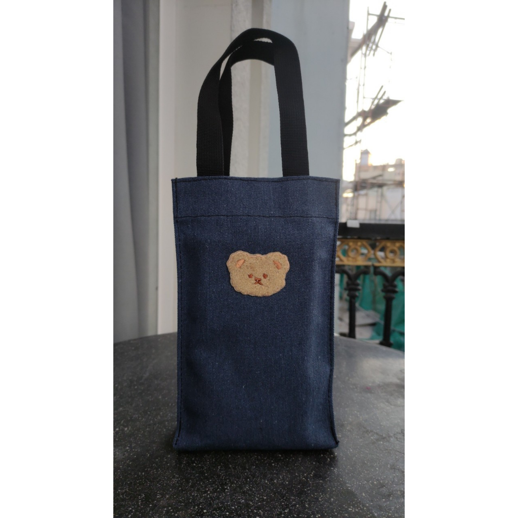 Túi nút hít đựng bình giữ nhiệt hình gấu dễ thương - cao 25cm x ngang 15cm x rộng 6cm