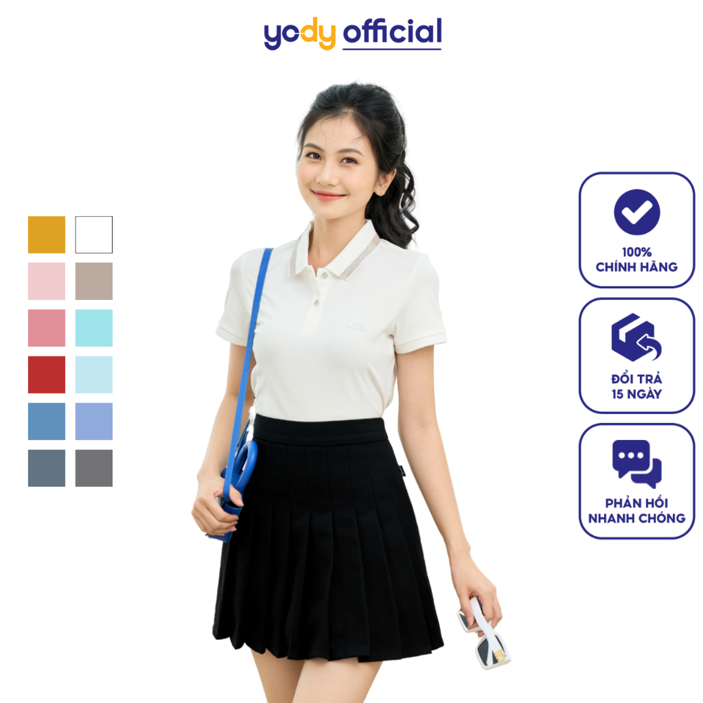 Áo Polo Nữ YODY áo phông có cổ chất cotton mắt chim, mềm mịn, chống bai xù, nhiều màu NMC3 APN3340