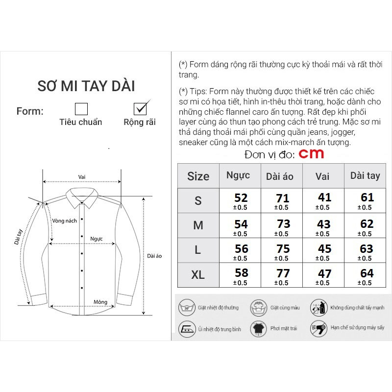 Áo Sơ Mi  Nam Tay Dài Thời Trang Thương Hiệu Y2010 J.P.S 43 22173 |YaMe|