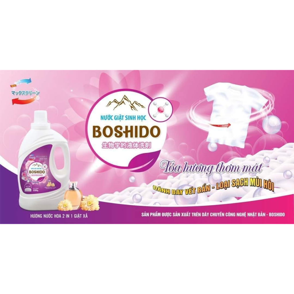 Nước Giặt sinh học Boshido Nhật Bản/ Giặt sạch sâu, lưu hương nước hoa