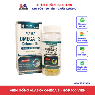 Dầu Cá ALASKA OMEGA 3 HÀN QUỐC Hỗ trợ hệ tim mạch, trí não, tăng cường thị lực, sáng mắt - Hộp 100 viên
