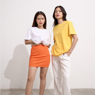 Áo Maybi thun cotton form medium in chữ NU