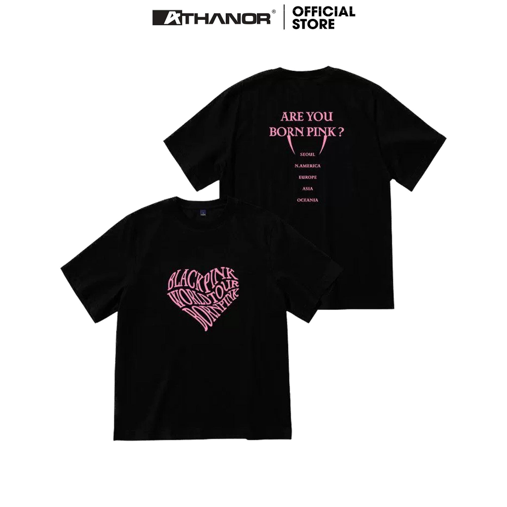 Áo Thun BLACKPINK x ATHANOR form rộng 100% cotton premium tay lỡ mẫu BP HEART