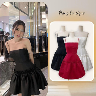 Đầm 2 dây lai bèo xòe xinh xắn - nhẹ nhàng, tinh khiết