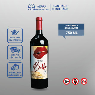 Rượu vang đỏ red wine rượu vang ý mont bella sangiovese aroza 750ml 14.5%