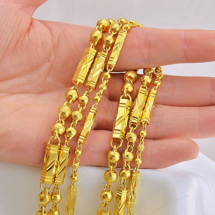 Dây chuyền nam vuông mạ màu vàng 24k đặc phong cách thanh lịch