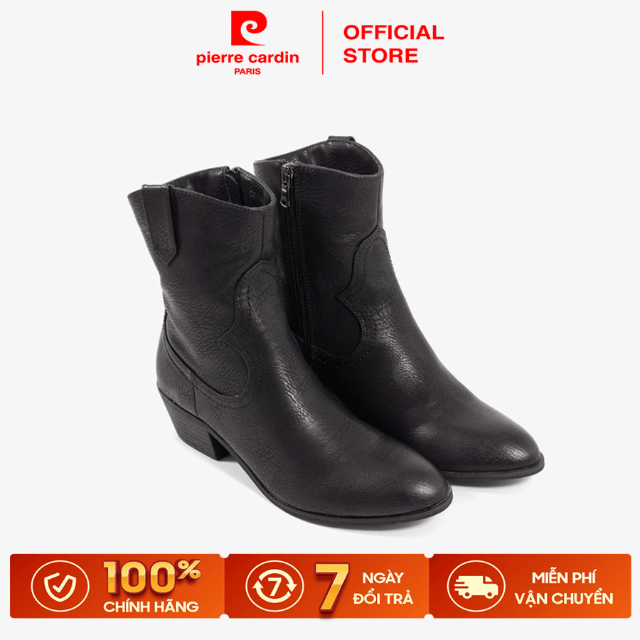 Giày boots nữ Cloudy, chất liệu da PU, khóa cạnh, độ cao 5cm, cổ cao 21cm Pierre Cardin - PCWFWSF 153