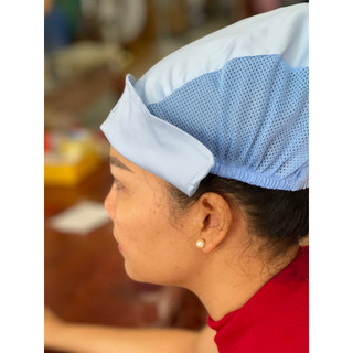 Nón Lưới trùm tóc cho công nhân,Nón vải có lưới trùm đầu dành cho công nhân ngành thủy sản, thực phẩm ...