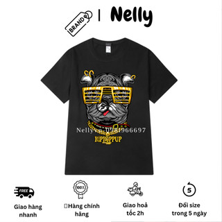 [FREESHIP](CÓ SẴN )HÀNG CHÍNH HÃNG Áo phông NELLY HEYBIG unisex , hoạ tiết hình con chó đeo kính có phụ kiện THDX2530.