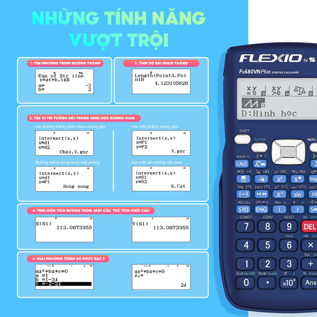 Máy tính cầm tay Thiên Long Flexio Fx680VN