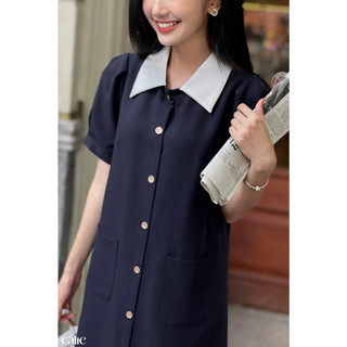Váy dáng suông phối cổ đức basic CALIE VS050