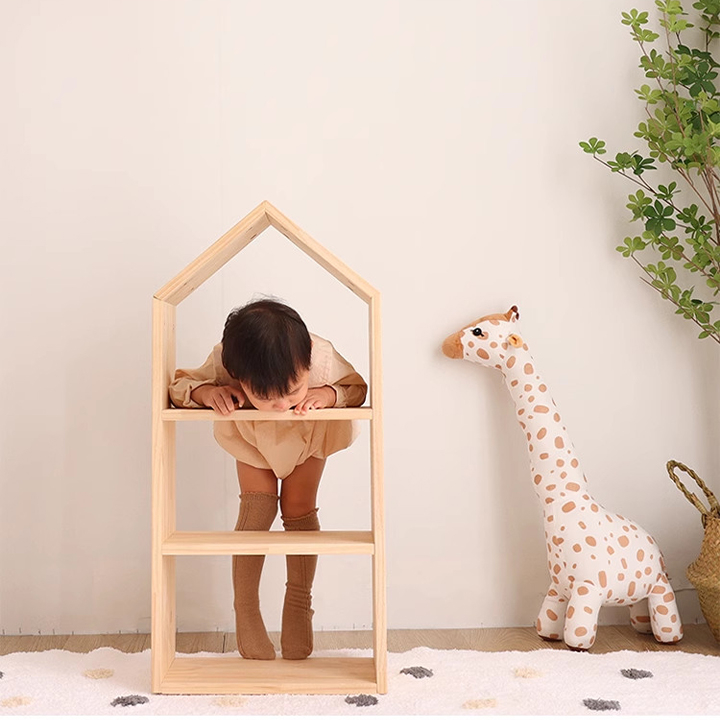 Kệ để đồ chơi cho bé, kệ trang trí phòng ngủ cho bé hình ngôi nhà bằng gỗ cao cấp