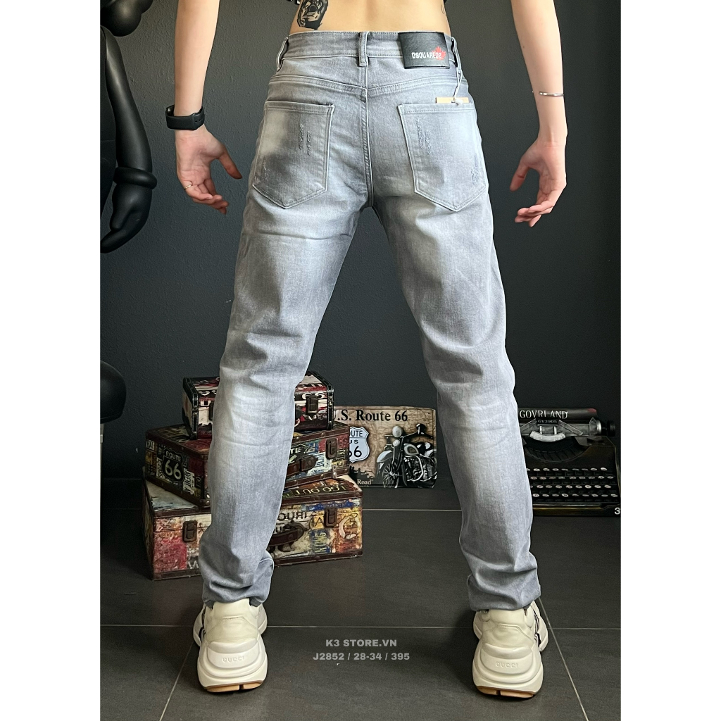 Quần jean dài nam màu xám was bụi phun sơn mẫu mới chi tiết như hình J2852 K3 STORE