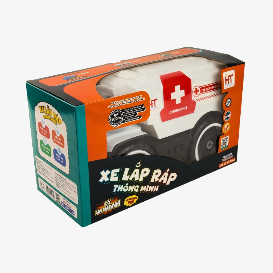 Đồ Chơi Xe Cảnh Sát, Cứu Thương Lắp Ráp Thông Minh Có Âm Thanh Vui Nhộn Hàng Việt Nam