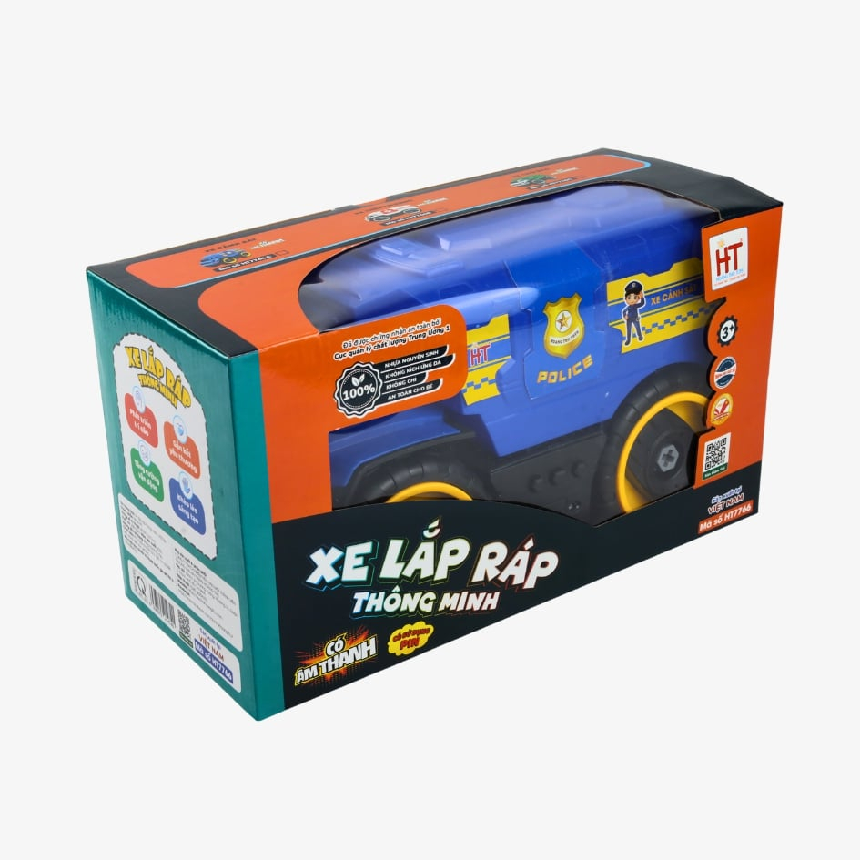 Đồ Chơi Xe Cảnh Sát, Cứu Thương Lắp Ráp Thông Minh Có Âm Thanh Vui Nhộn Hàng Việt Nam
