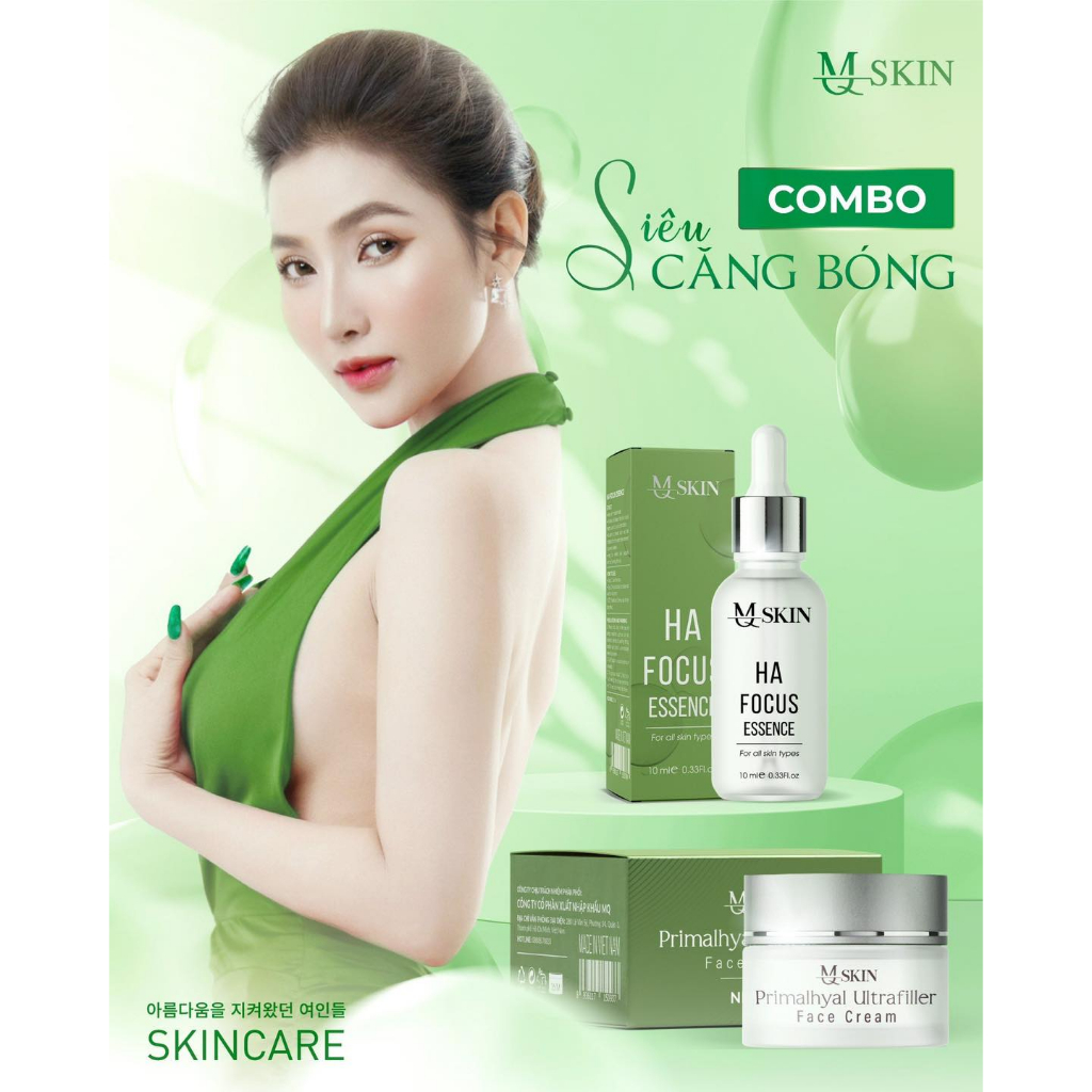 Combo Kem Ha mini và Serum Ha mini Dưỡng da MQ SKIN chính hãng